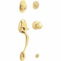 Schlage Bright Brass Entry Door Handleset with Plymouth Knob F60GPLY605